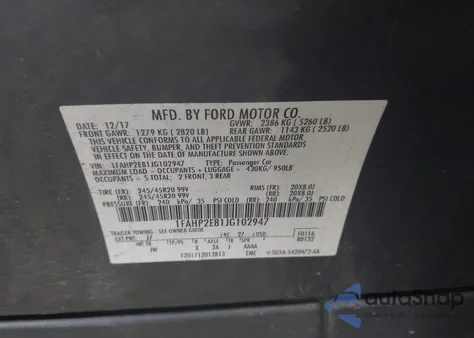 2018 Ford Taurus Sel из США, поврежденный, VIN 1FAHP2E81JG102947